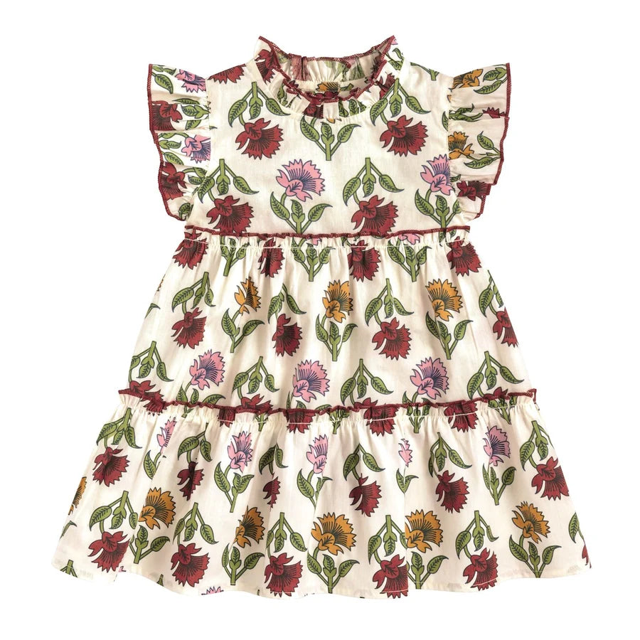 MUD 150000360 SS FLRL PEASANT DRESS