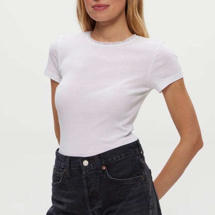 Michael Stars Lace Crew Neck Tee