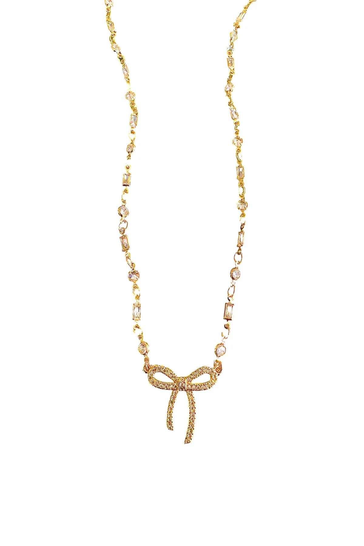 N1029 CZ BOW NECKLACE