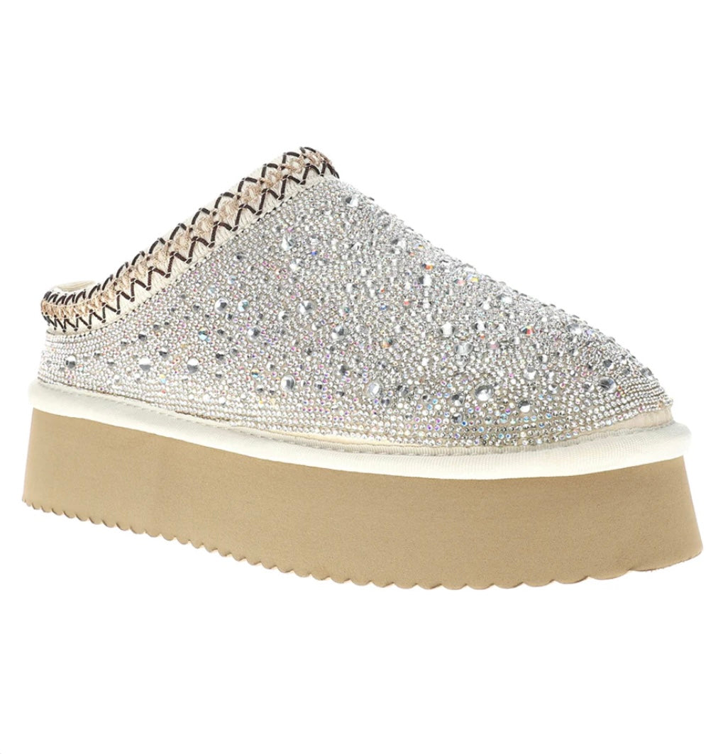 Rhinestone Platform Slippers