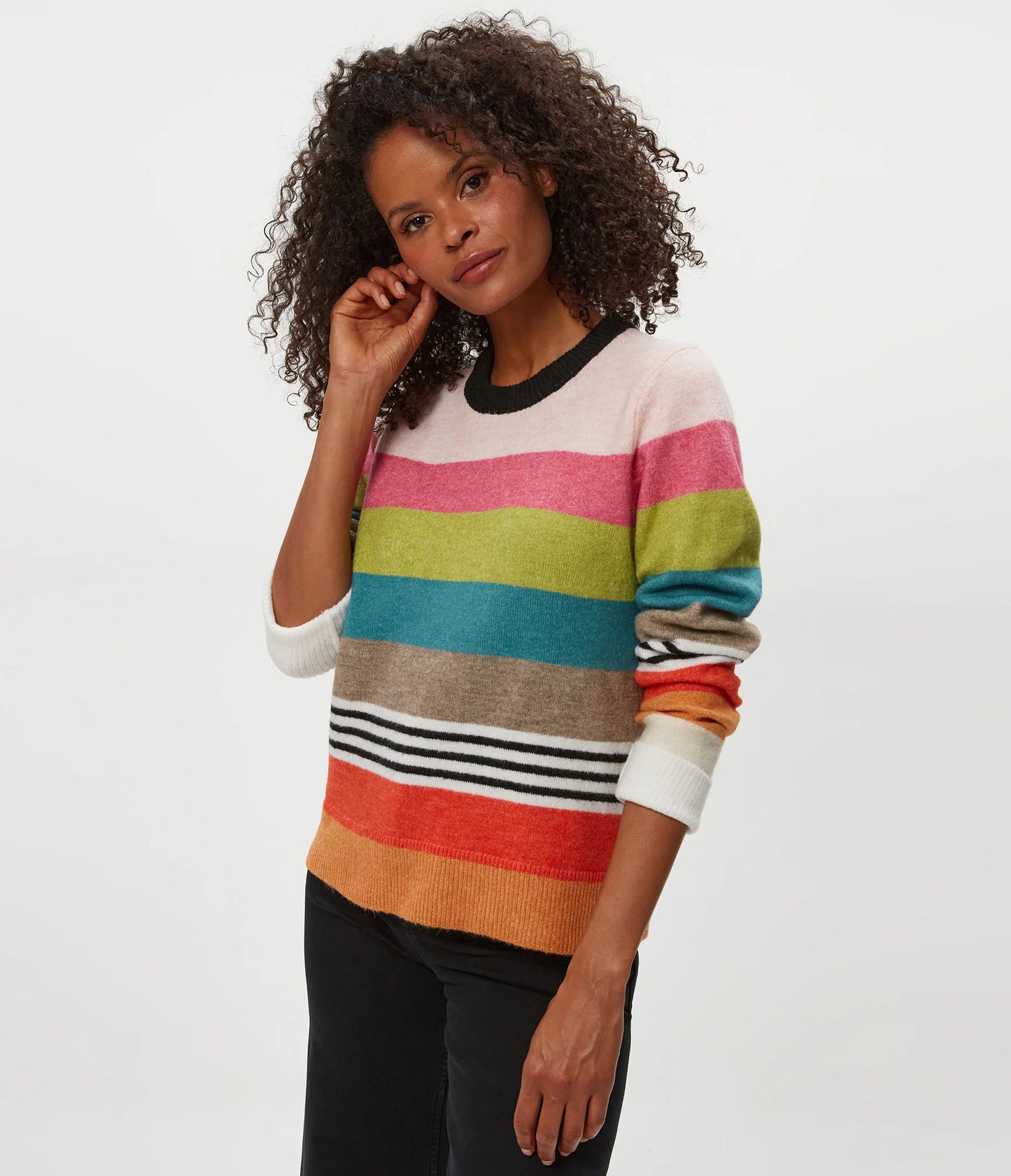 Multi Stripe Crew Swtr