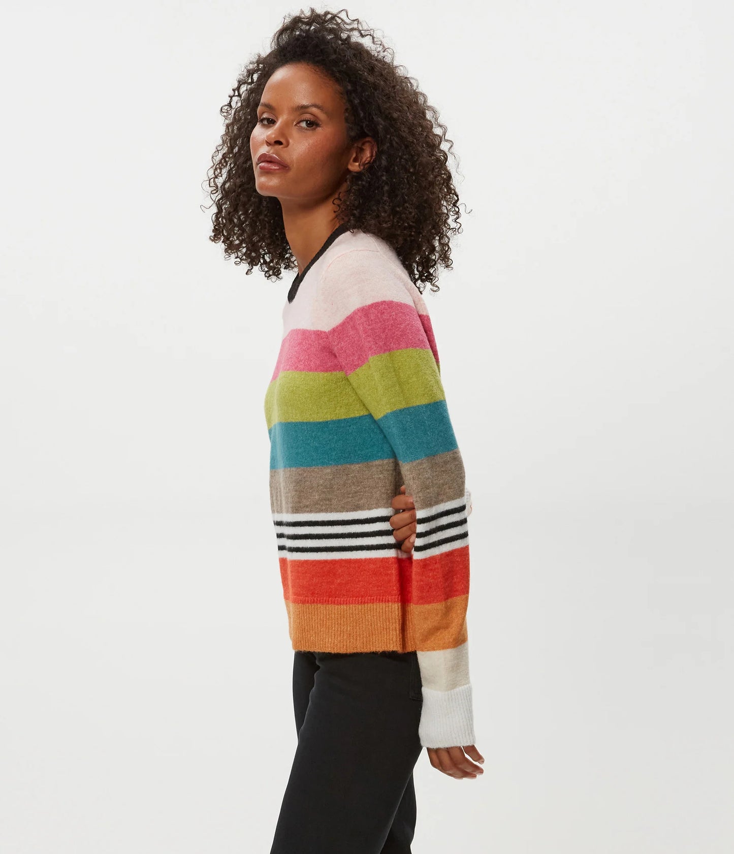 Multi Stripe Crew Swtr