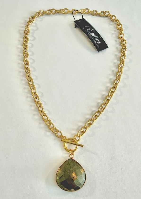 N894 LABR TEARDROP TOGGLE NECKLACE