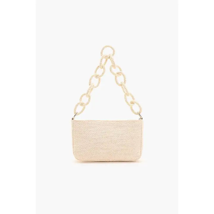 A&B BEAD WHT PURSE