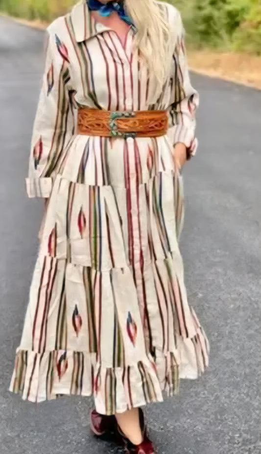 JG SOUTHWEST L/S DUSTER DRESS