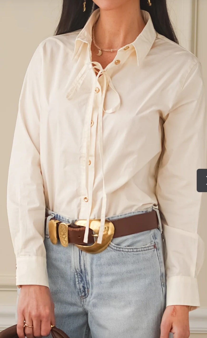 CARE POPLIN LS SHIRT W/TIE