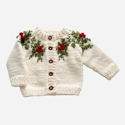 BLUE HOLLY XMAS CARDIGAN