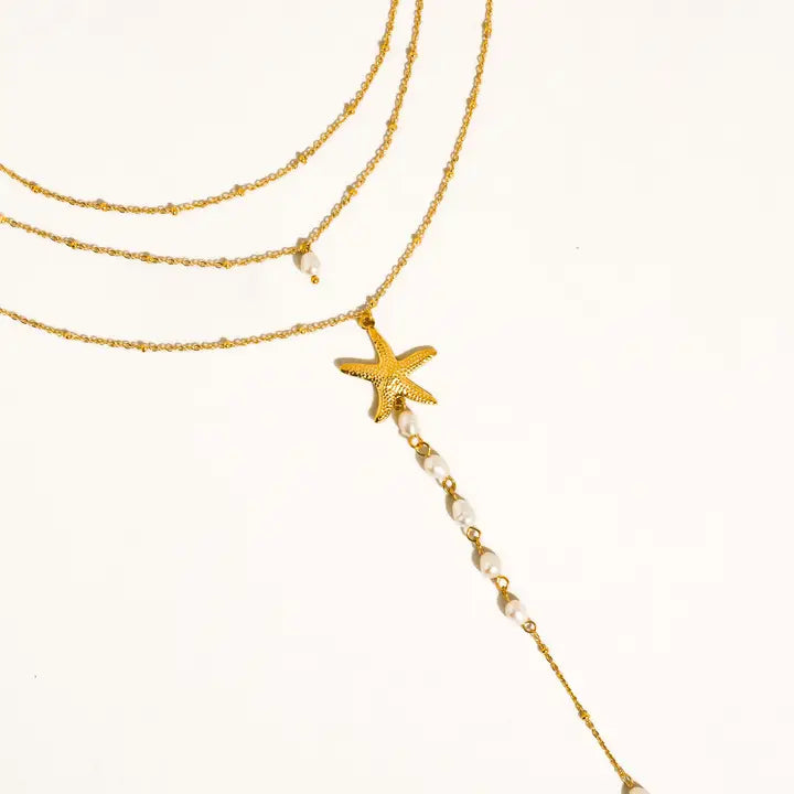 MAIQ 18 DIP MULTI STRAND STARFISH NECKLACE
