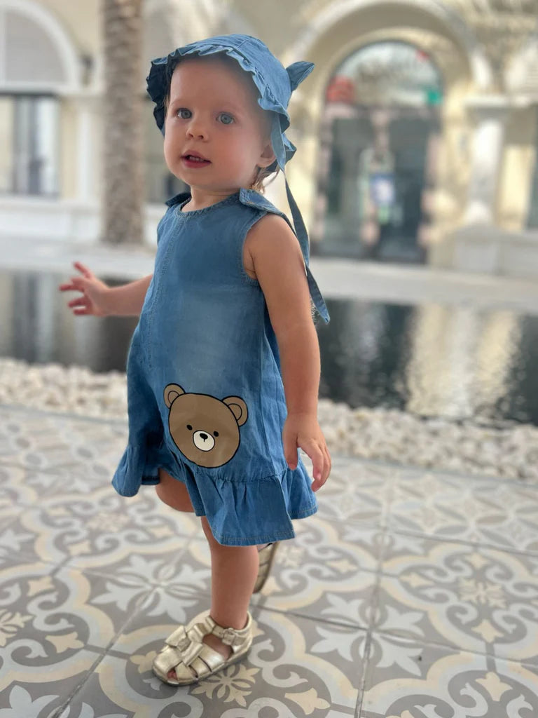 MAYO Denim Bear Dress Set