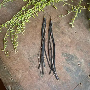 ASTALI E1103G LTHR LONG EARRING