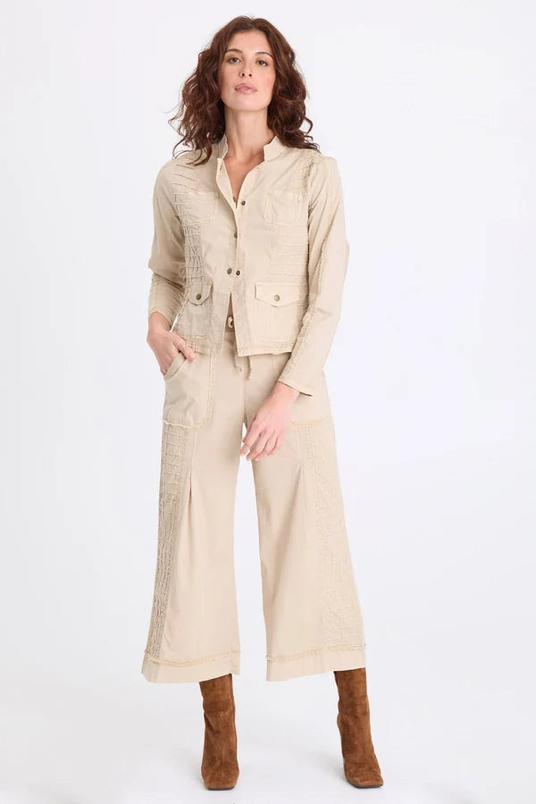 XCVI CROP SQUARE GRID SIDE PANT