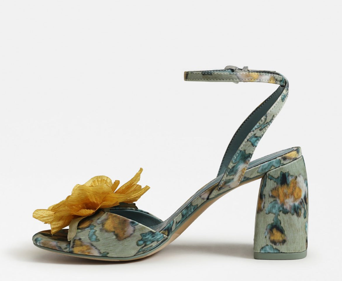 Flower Block Heel