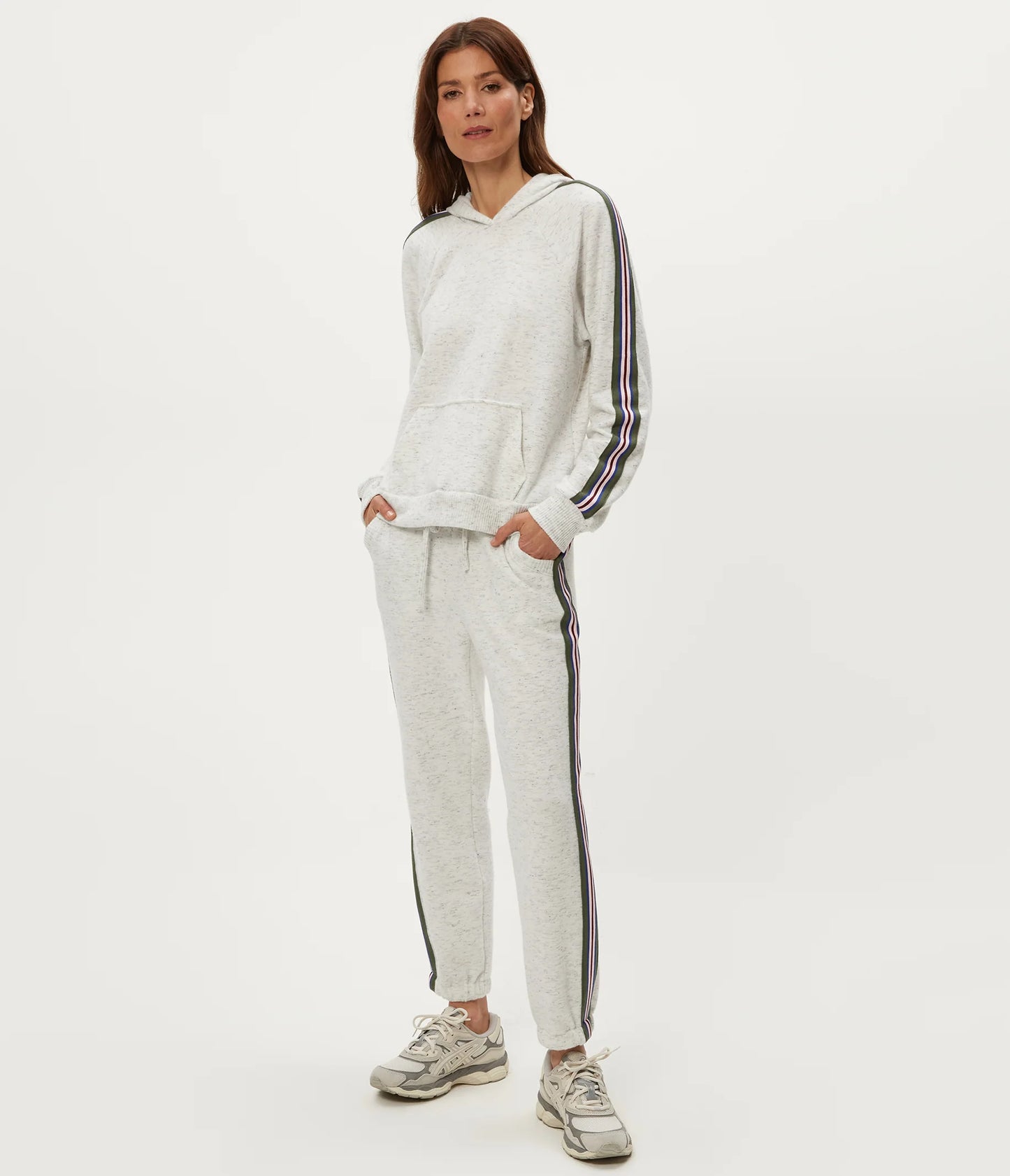 MS 22013 STRIPE HTHR HOODIE