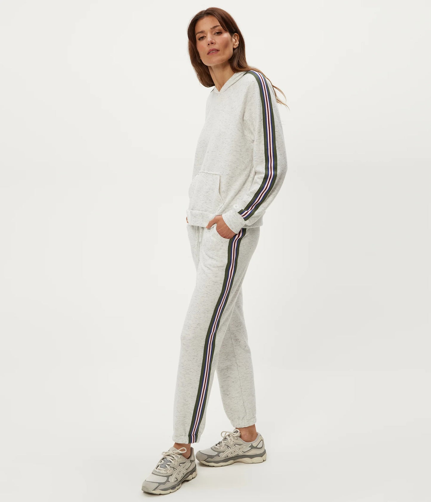 MS 22013 STRIPE HTHR HOODIE