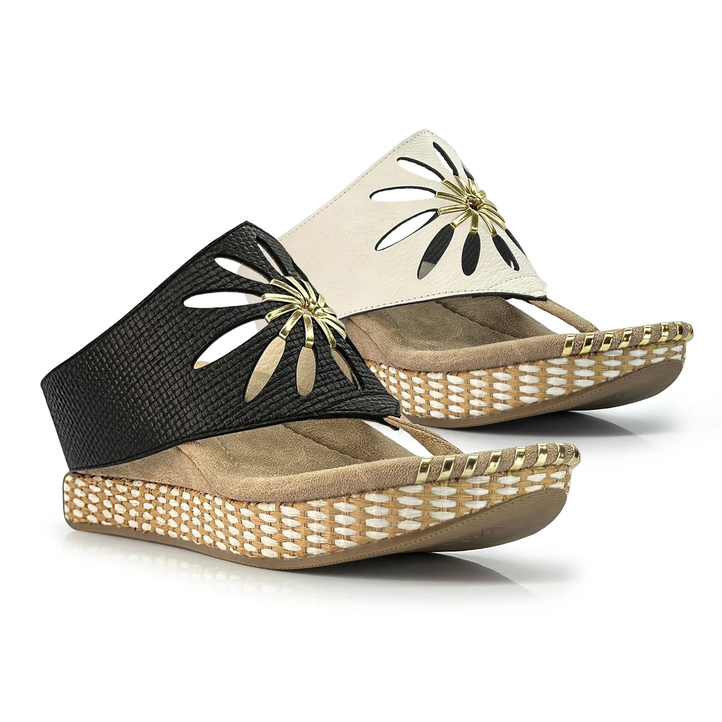 MOD FLORA BLK/WHT MID SANDAL