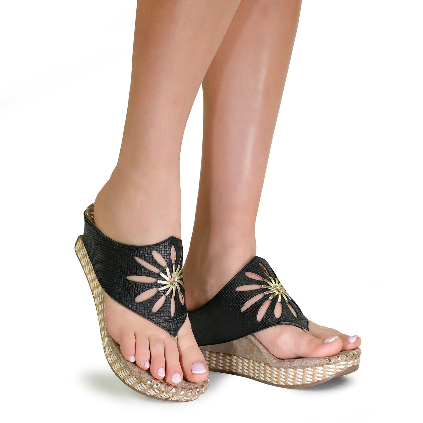 MOD FLORA BLK/WHT MID SANDAL