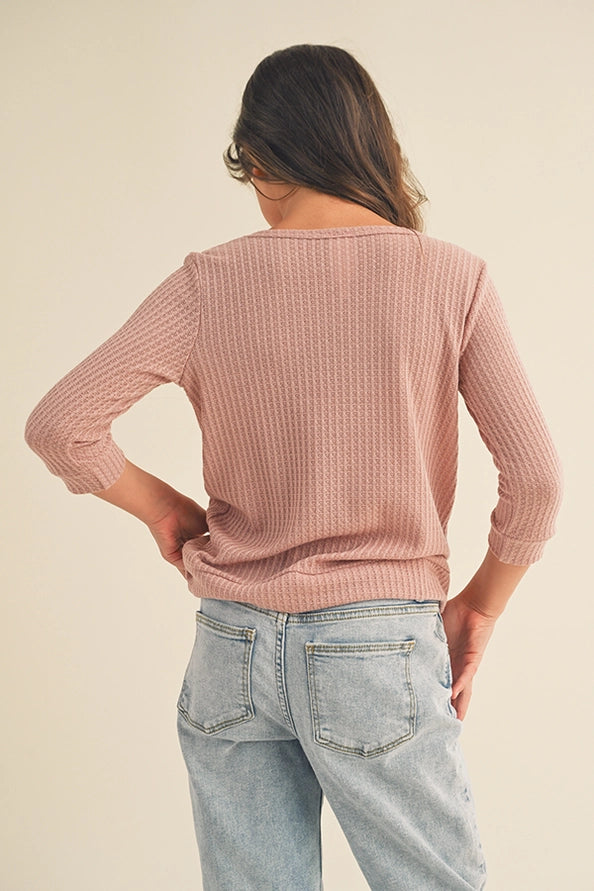 HEART TWIST FRONT WAFL TOP