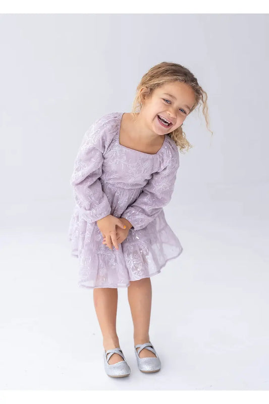 CHUMS 8188 SUGARPLUM SEQ FLR LS DRESS