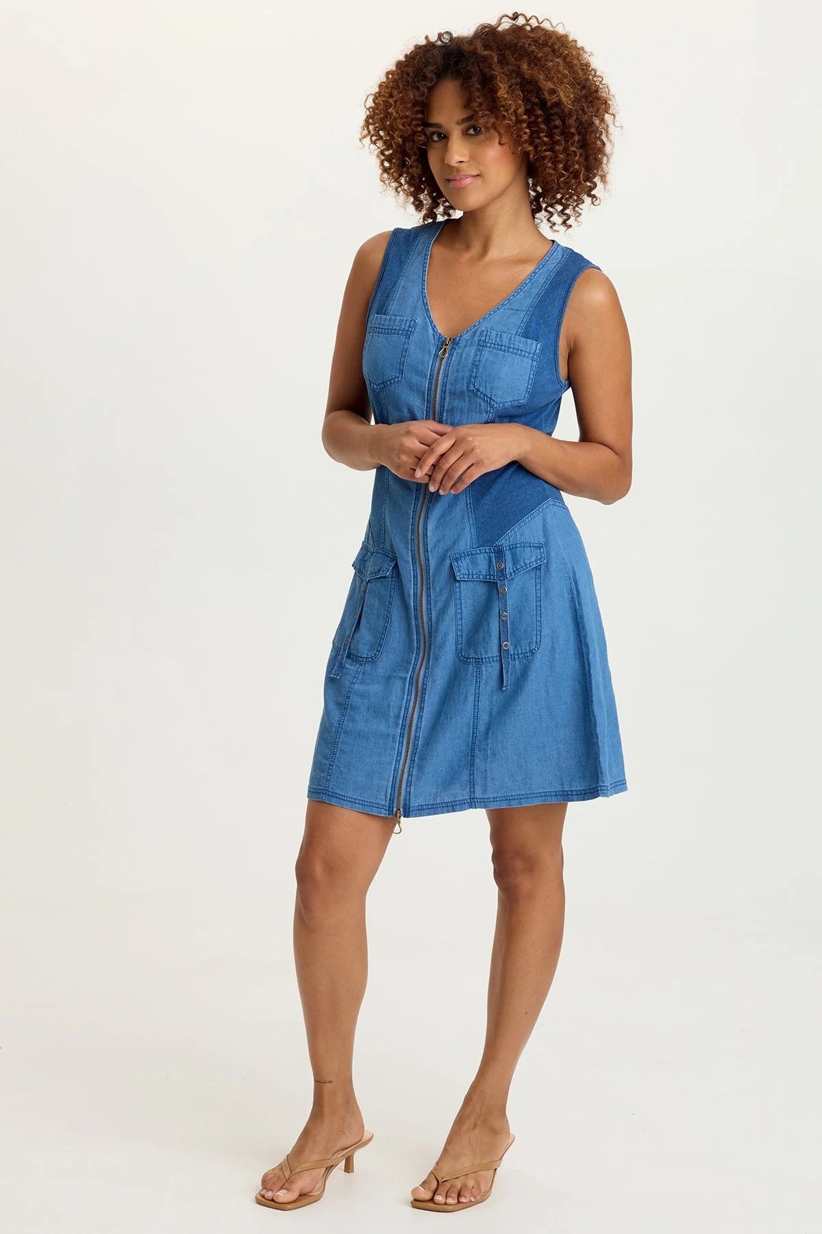 XCVI 3558 DENM SLVLESS DRESS