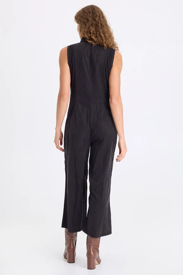 XCVI 3561 SNAP COLLAR JUMPSUIT