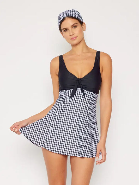 MARINA PF838 HOUNDSTOOTH DRESS SWIM