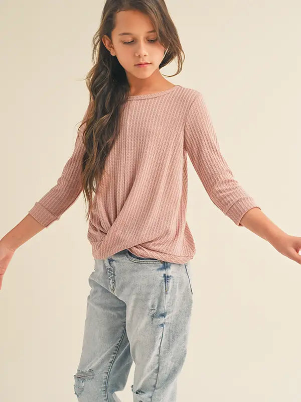 HEART TWIST FRONT WAFL TOP