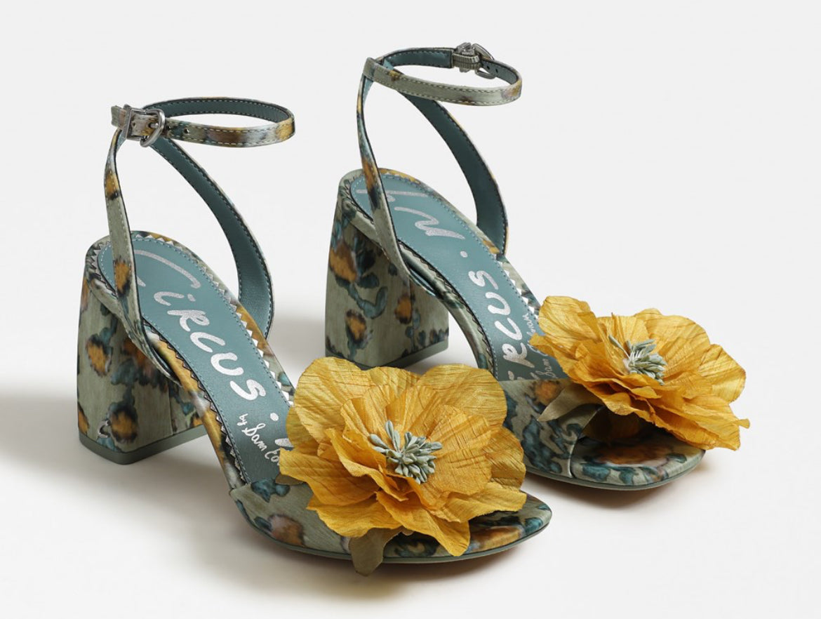 Flower Block Heel
