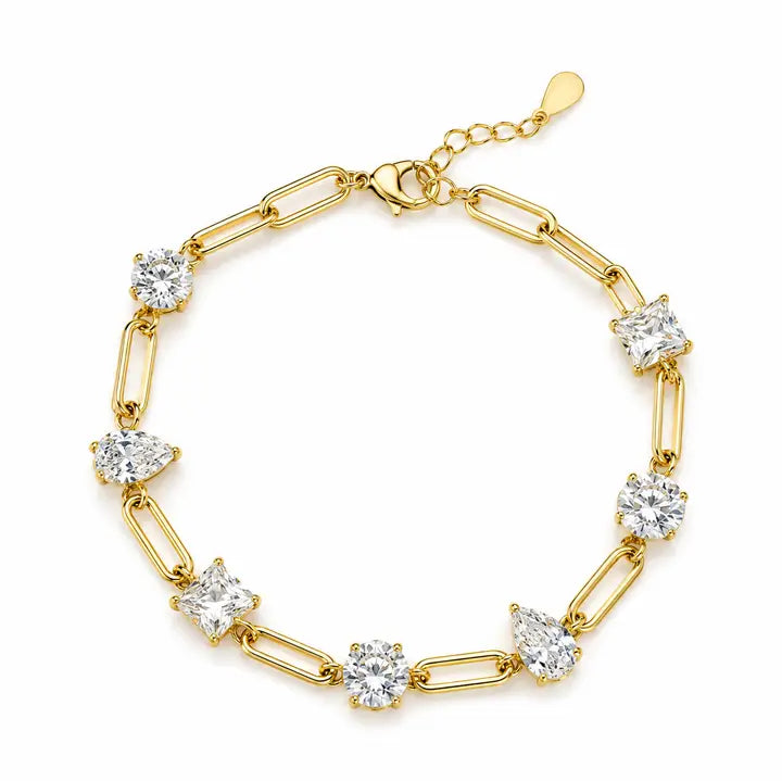 SAHI SOPHIA CZ PAPERCLIP BRACELET