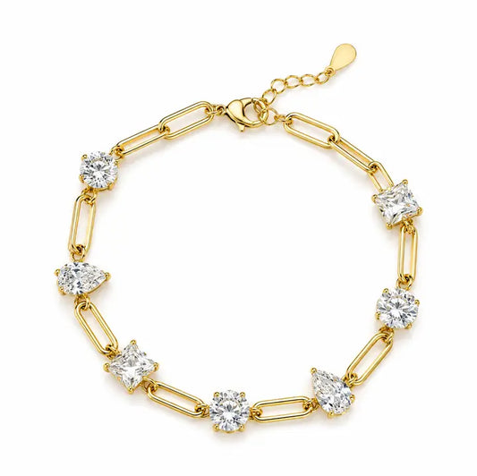 SAHI SOPHIA CZ PAPERCLIP BRACELET