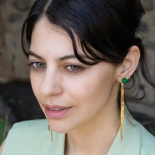 JUNE DANGLE GRN EARRING
