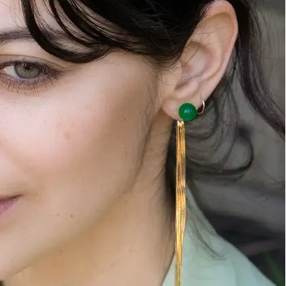 JUNE DANGLE GRN EARRING