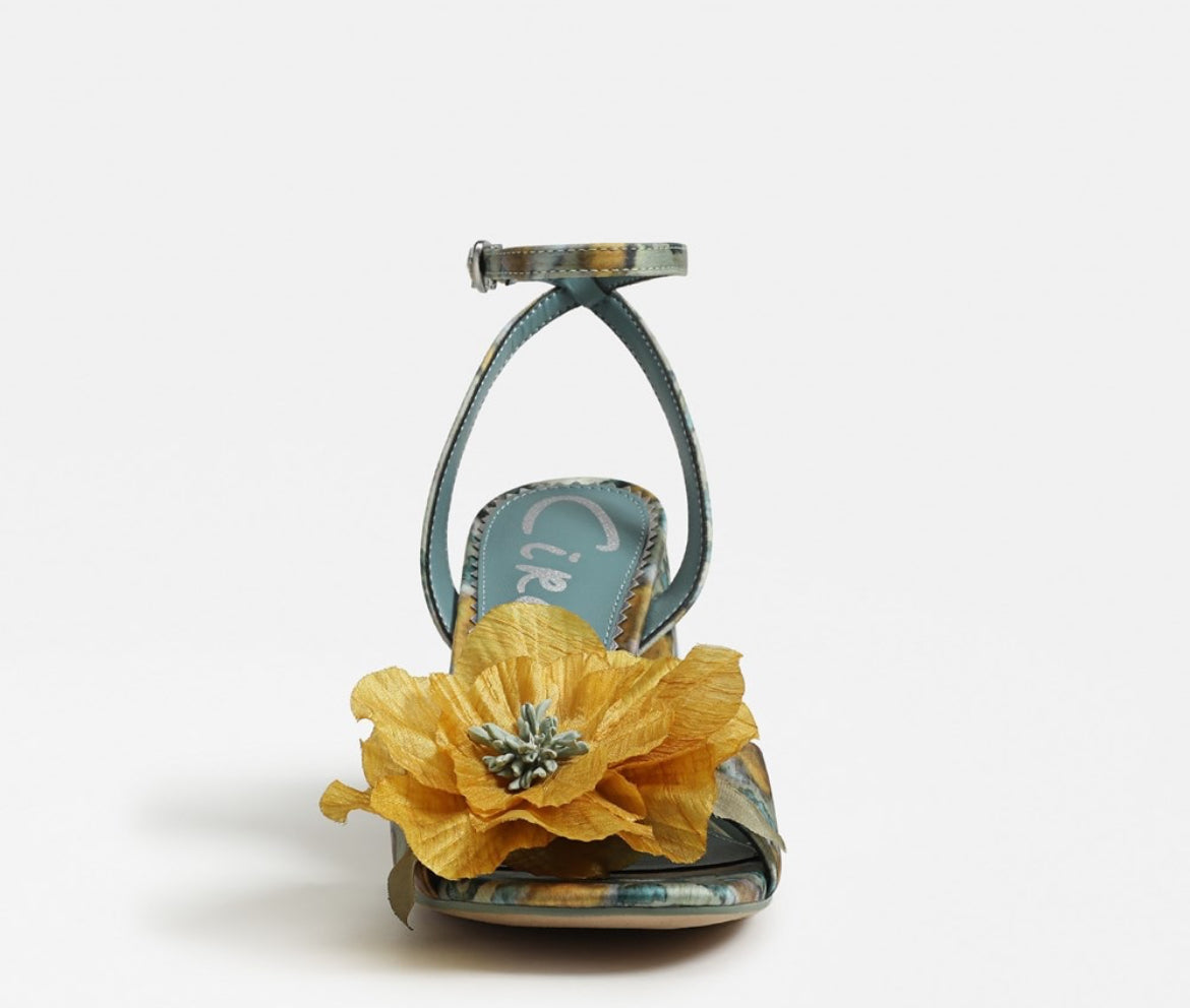 Flower Block Heel