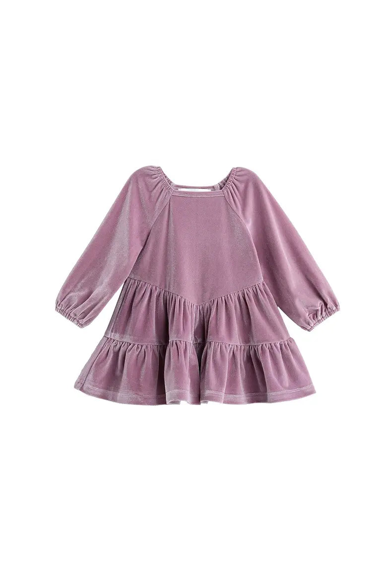 CHUMS 8187 VELV TIERED DRESS