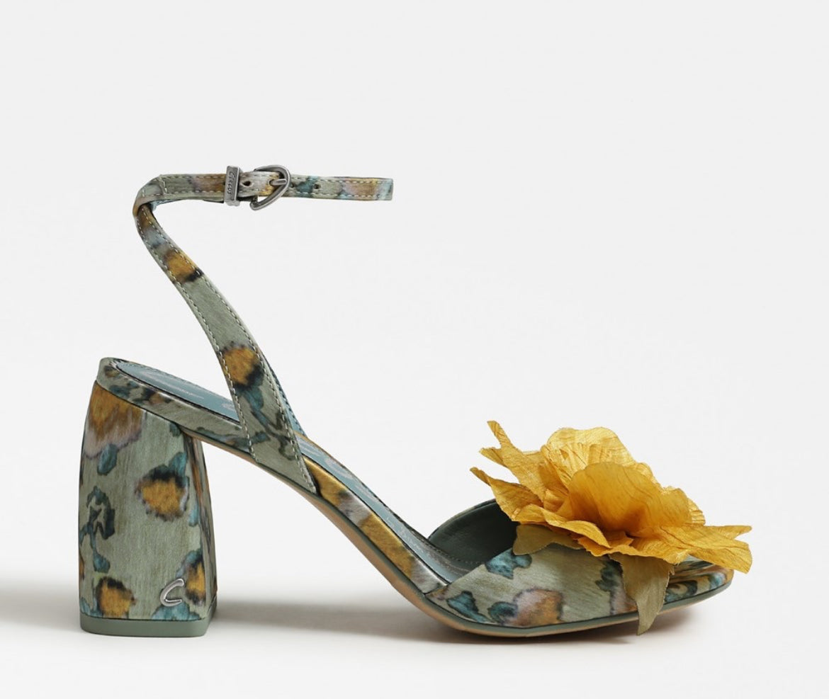 Flower Block Heel