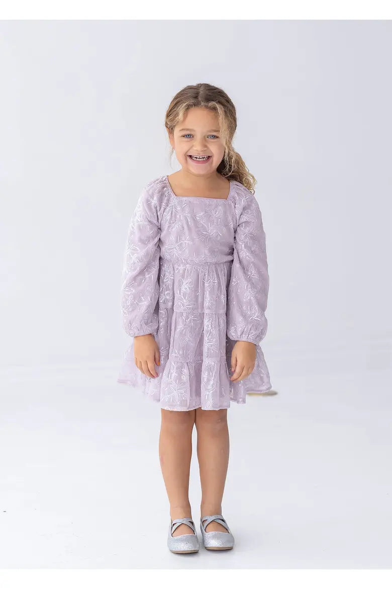 CHUMS 8188 SUGARPLUM SEQ FLR LS DRESS
