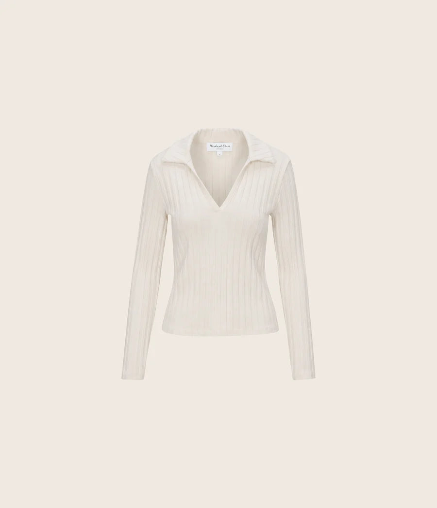 MS 81028 LONDON RIB COLLAR TOP