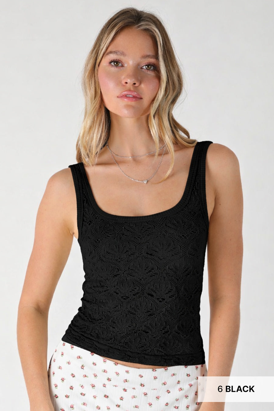 NIKI NS8480 FLRL TEXTURED TANK