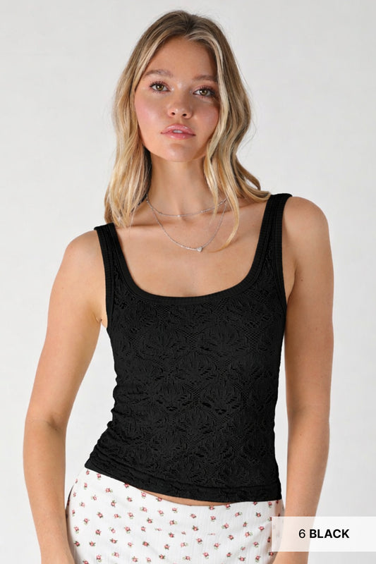 NIKI NS8480 FLRL TEXTURED TANK