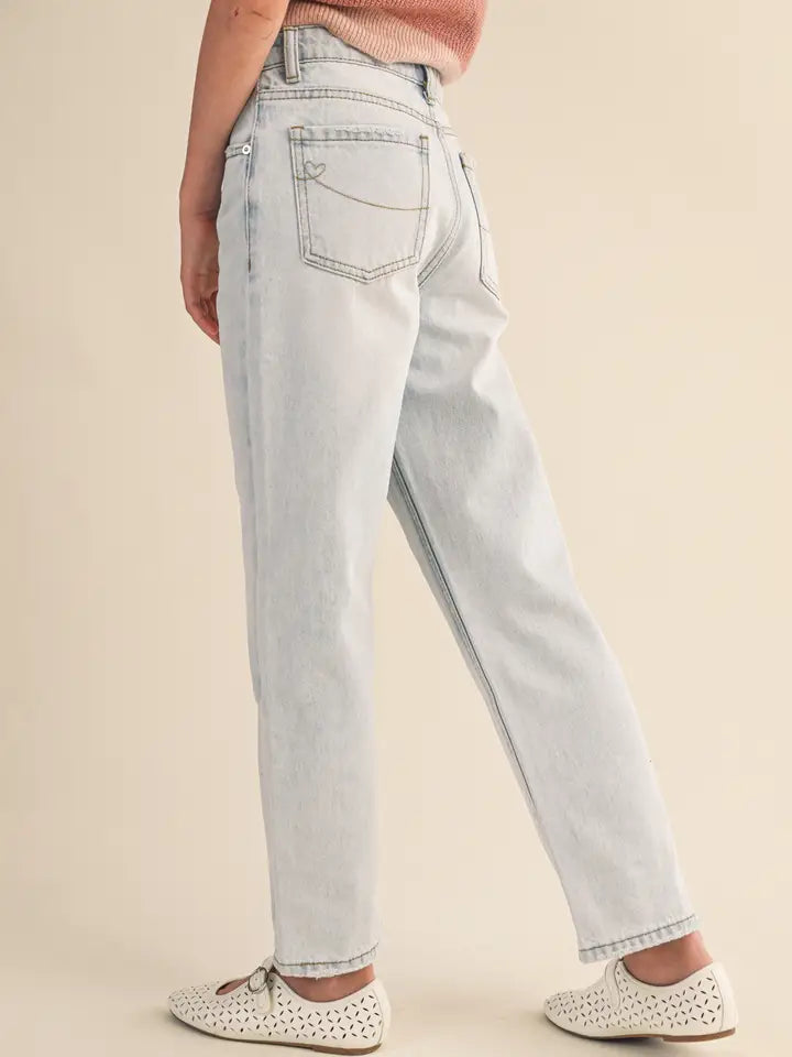 HEART STRAIGHT LEG JEANS