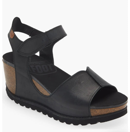 Black Platform Wedge Sandal