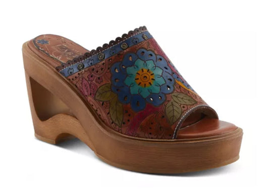 Laser Cut Platform Slide Sandal