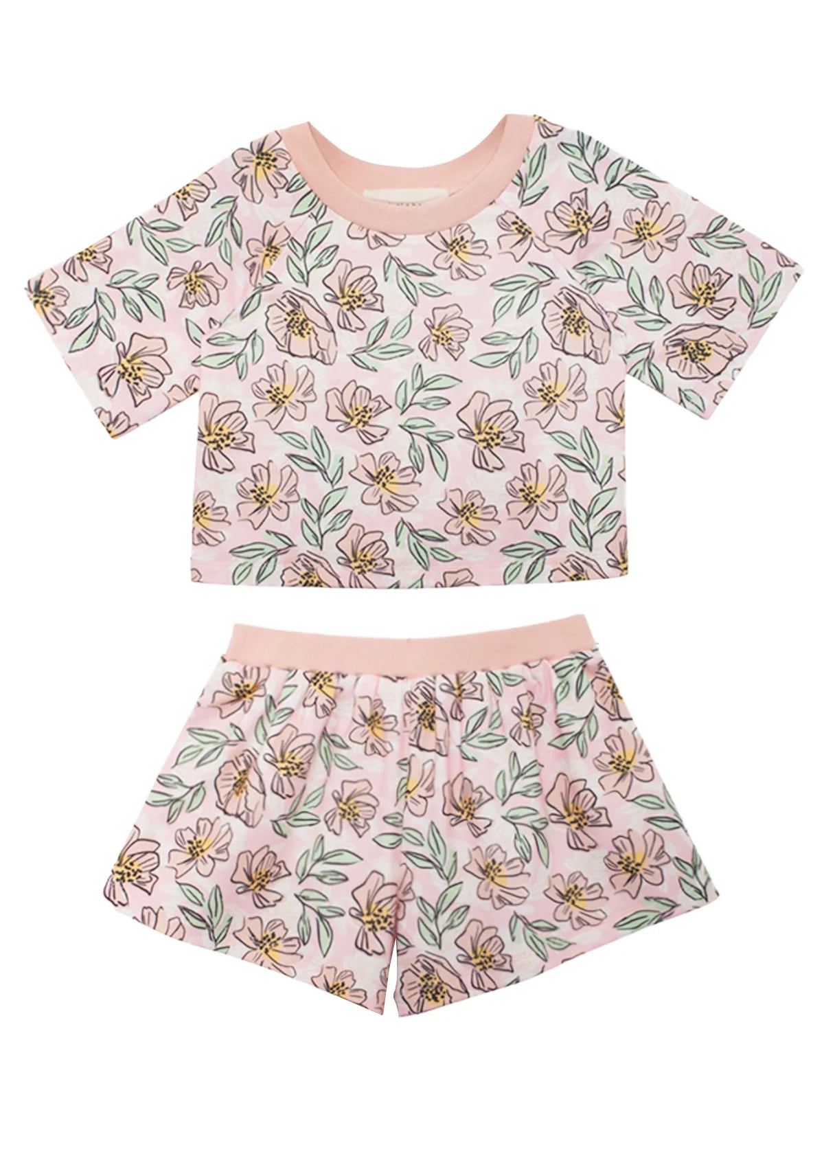 CHUMS 7775 2PC FLWR SHORT/TEE SET