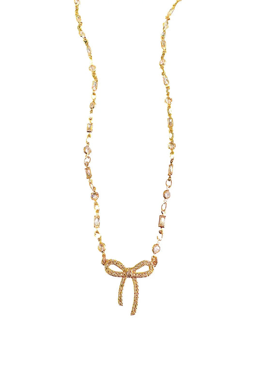 N1029 CZ BOW NECKLACE
