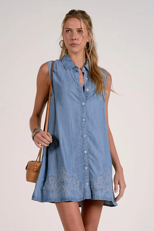 ELAN DTE50127 DENM TANK DRESS