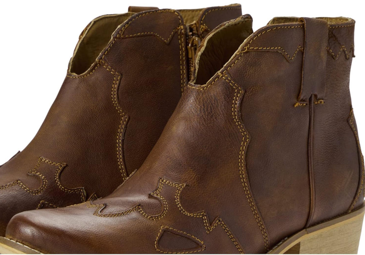 Leather Cowboy Bootie