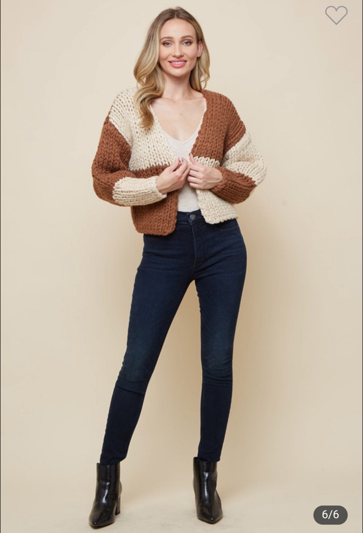 Color Block Chunky Cardigan