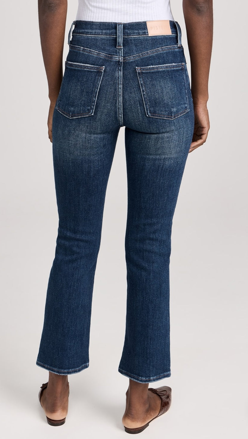 Pistola High Rise Crop Boot Cut Jeans - Dark Wash