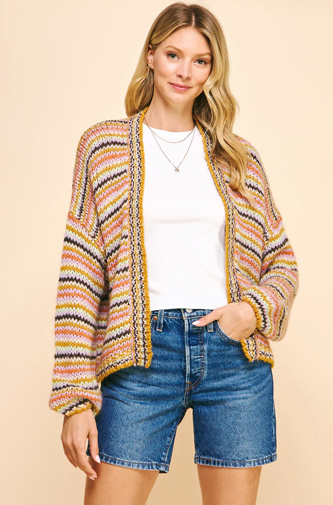 Striped Cardigan Sweater