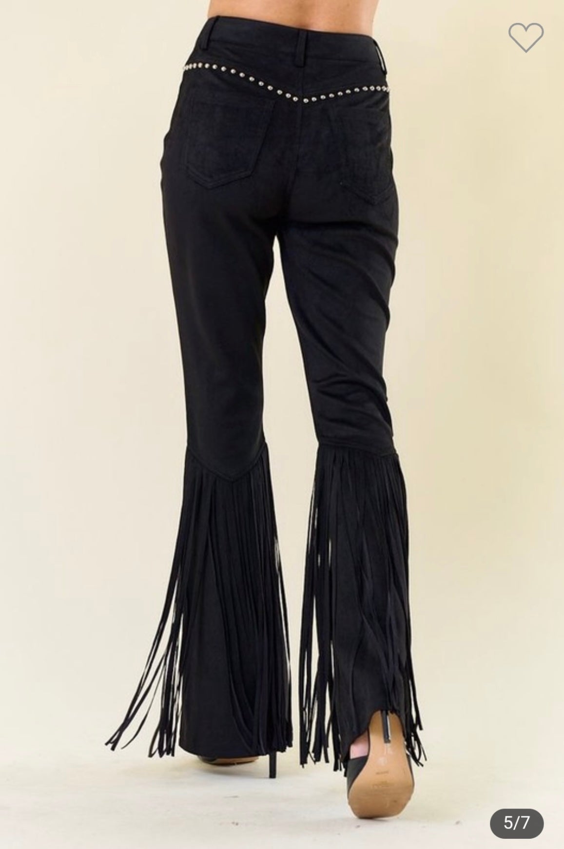 Fringe Studded Flare Pants