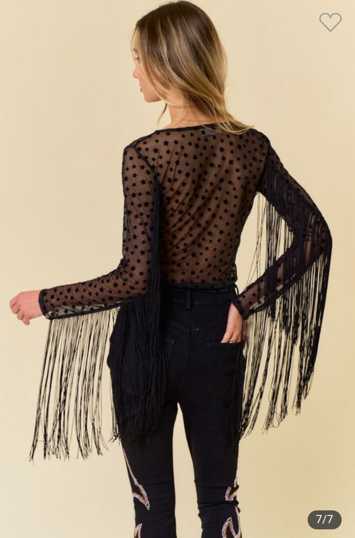 Mesh Star Fringe Top